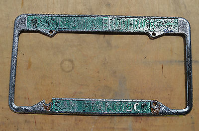 WILLIAM & FREDERICK Lincoln - Mercury San Francisco CA License Plate Frame RARE