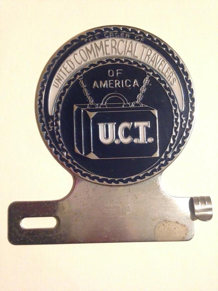 RARE EARLY UNITED COMMERCIAL TRAVELERS LICENSE PLATE TOPPER