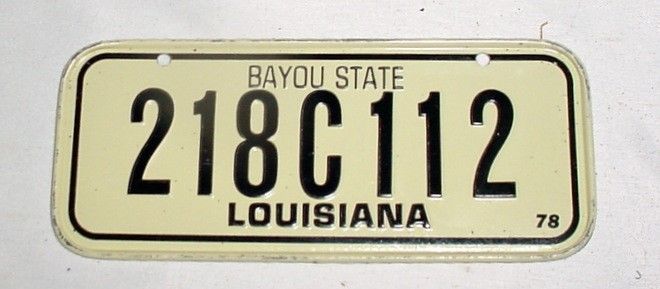 1978 Mini State LICENSE PLATE • LOUISIANA • Cereal Bicycle