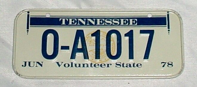 1978 Mini State LICENSE PLATE • TENNESSEE • Voluteer State • Cereal Bicycle