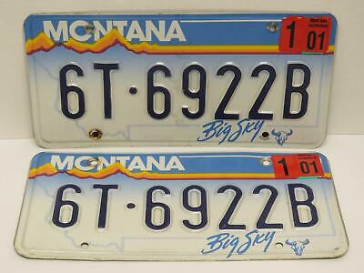 Montan License Plate Pair 6T-6922B Embossed 