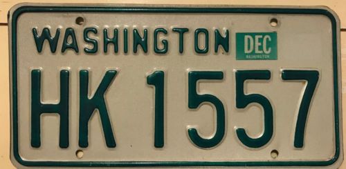 High Quality 1971-1982 Washington Truck License Plate Single. HK 1557 YOM Legal