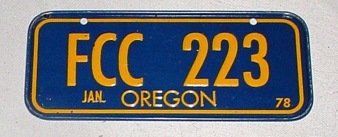 1978 Mini State LICENSE PLATE • OREGON • Cereal Bicycle