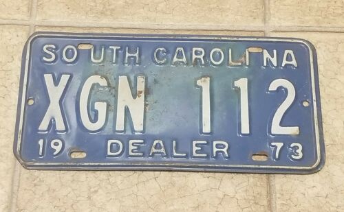 Vintage 1973 License Car Tag South Carolina 1973 Dealer XGN 112