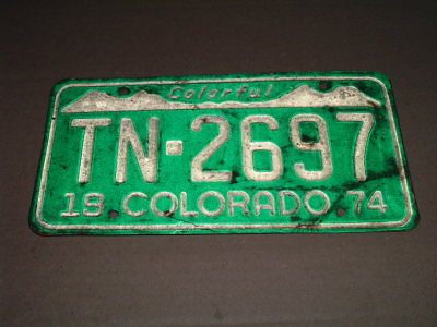1974 Colorado License Plate Tag TN-2697