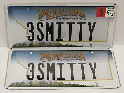 Montana License Plate Pair 3SMITTY Vanity Plate, Personalized License Plate