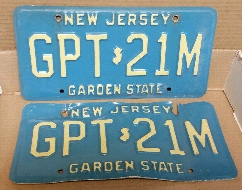 New Jersey License Plate Pair 