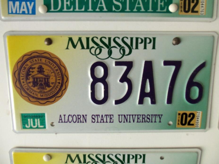 Mississippi License Plate     Alcorn State University
