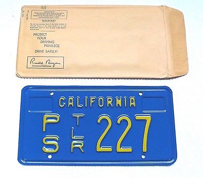 CALIFORNIA PS TLR 227 license plate 