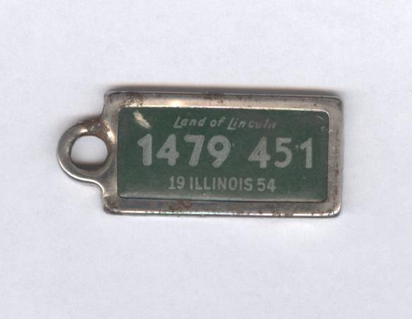 1954 Illinois  Disabled American Veterans Mini License Plate Key Tag