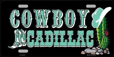 Aluminum License Plate vehicle Pick Up Truck Cowboy Cadillac NEW