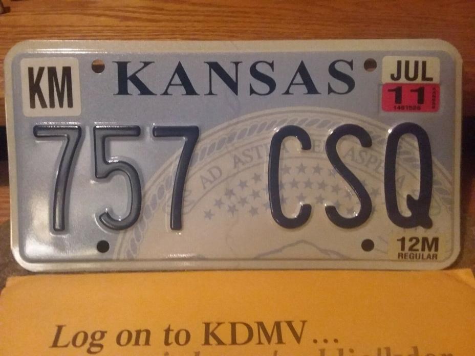 Kansas License Plate 2011 Unused Original