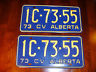 1973 CV ALBERTA License PlateTag Pair #1C-73-55  Unused Commercial Vehicle Mint