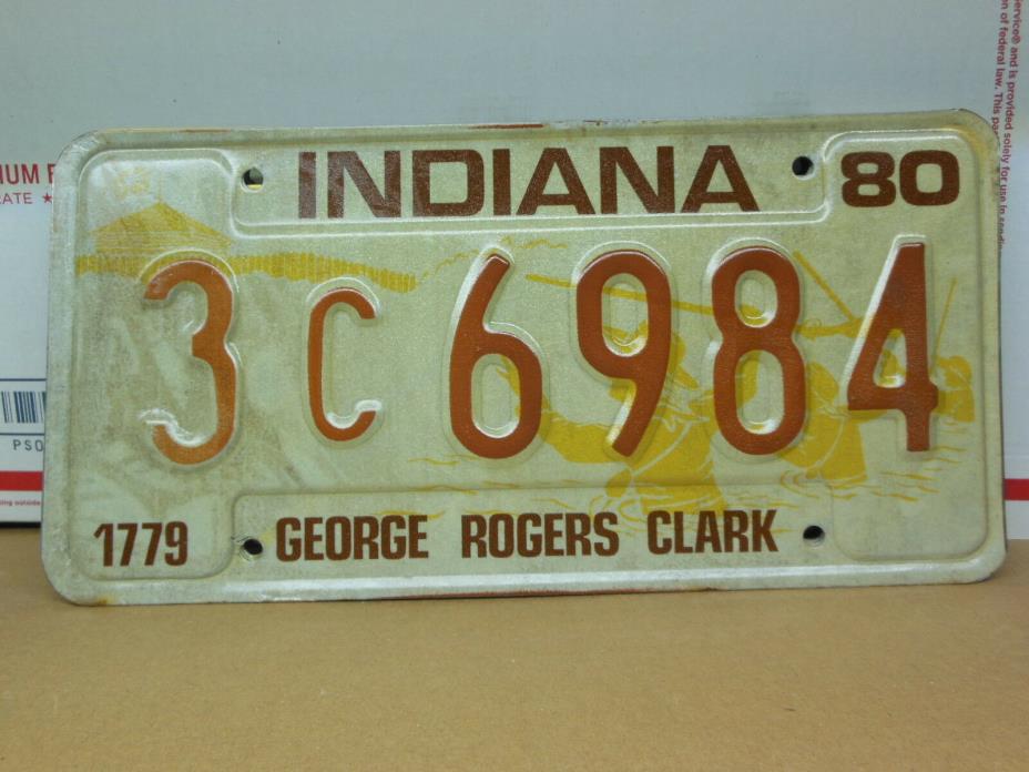 3 C 6984 = 1980 Bartholomew County Indiana George Rogers Clark License plate