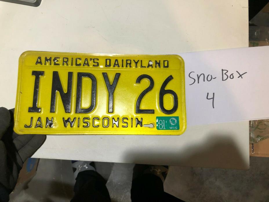 1981 Wisconsin License Plate Custom INDY 26