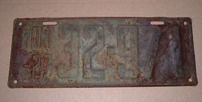 1927 Montana License Plate  32-971 Car Tag Mont