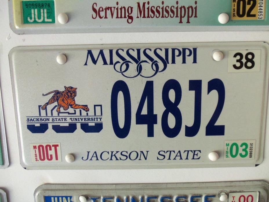 Mississippi License Plate    Jackson State University