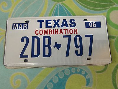 2DB 797 = March 2006 Texas Combination license plate     Yes, I Combine Shipping
