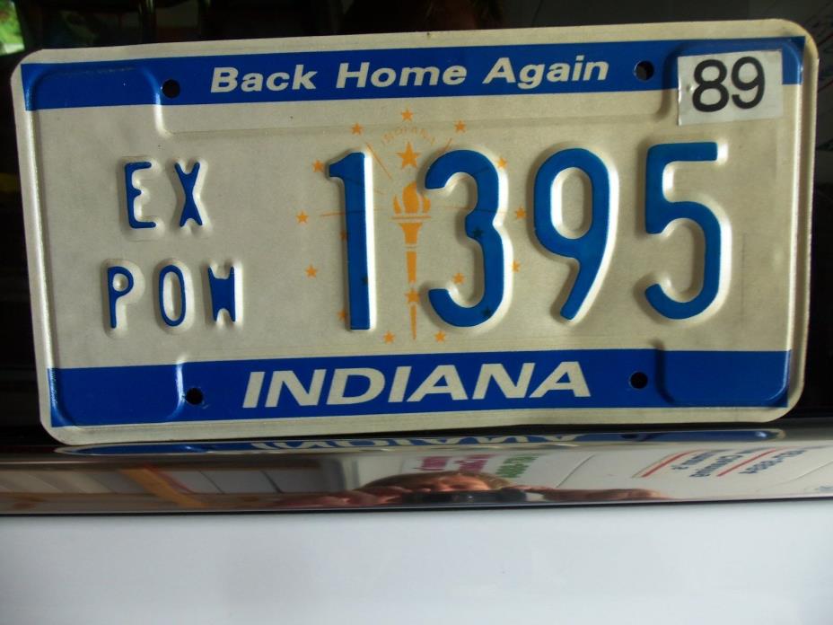 1989 Indiana POW License Plate