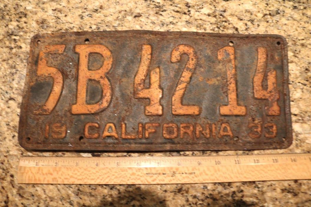 1933 License Plate California