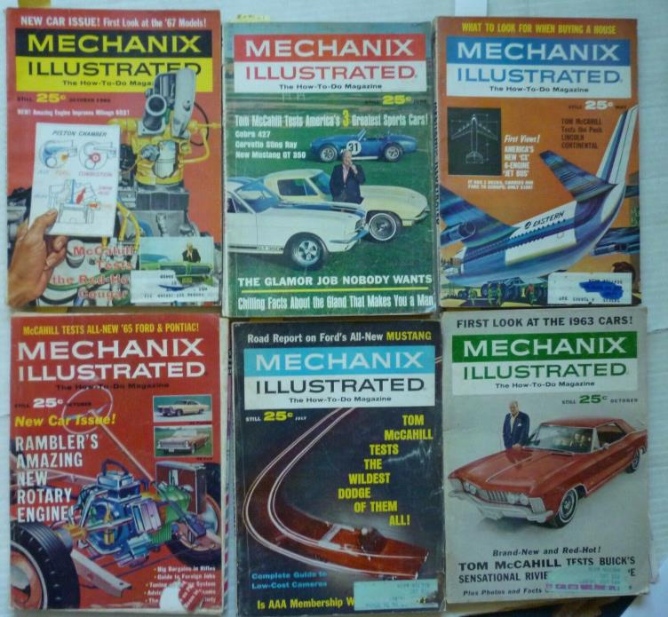 5 - MECHANIX ILLUSTRATED MAGAZINE 1962 1963 65 66 CAR AUTOMOTIVE RELATED MUSTANG