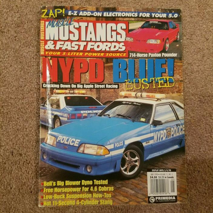 April 1998 Muscle Mustang & Fast Fords Magazine, NYPD Fox 5.0 Mustangs