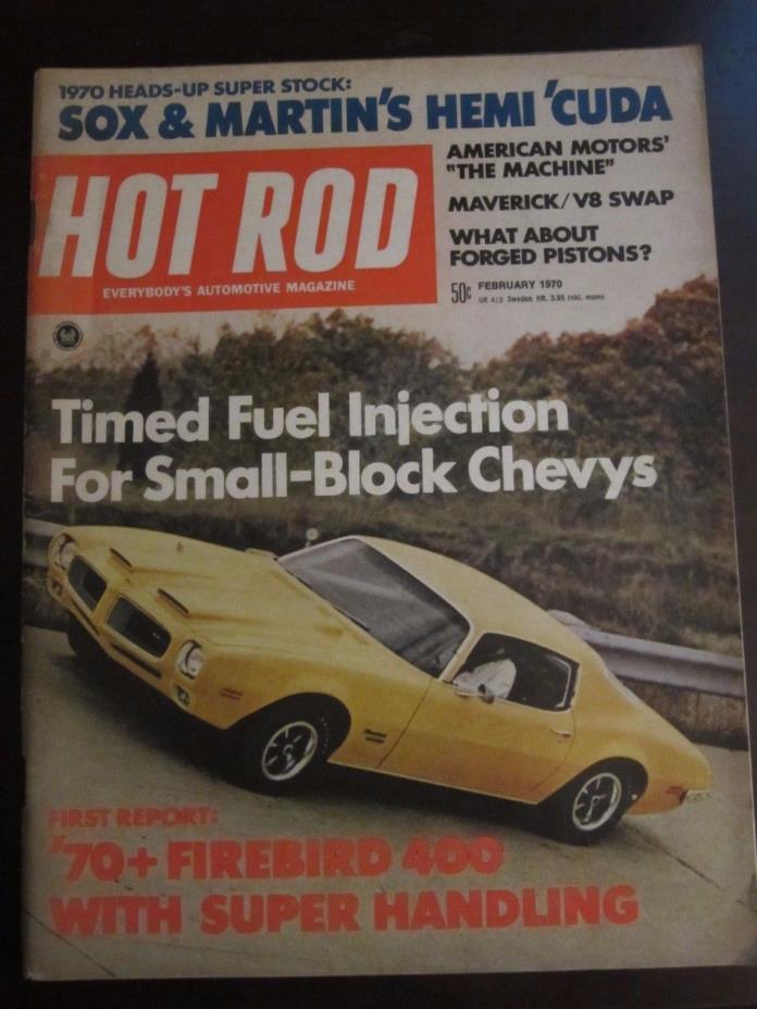 Vintage  HOT ROD Magazine - February 1970 - Pre owned - VG cond