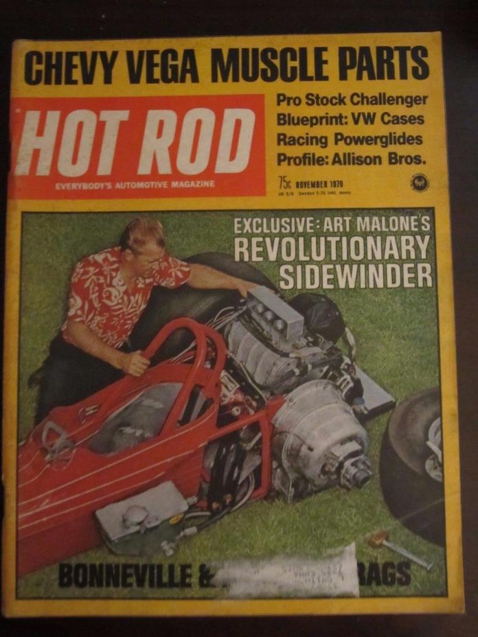 Vintage  HOT ROD Magazine - November 1970 - Pre owned - VG cond