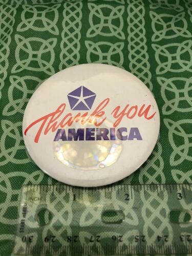 Dodge Automobile Cars Thank You America Promo Pin Button FREE SHIPPING