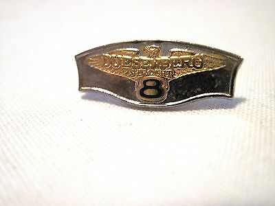 DUESENBERG  STRAIGHT 8  GOLD AND SILVER COLORED EAGLE HAT PIN,LAPEL PIN,INSIGNIA