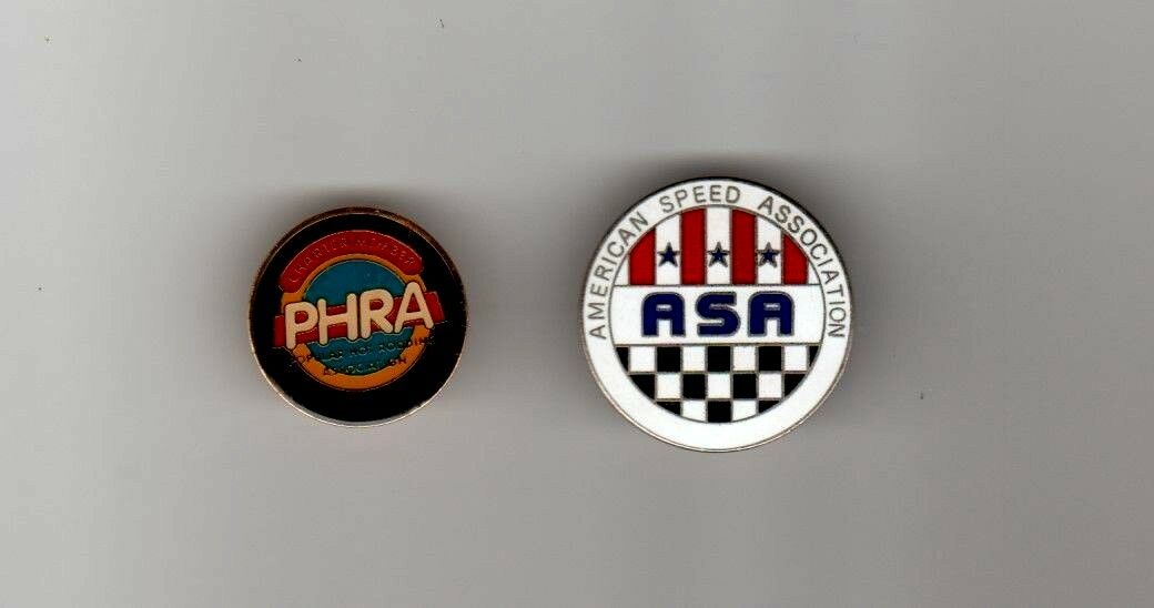 Racing ASA American Speed Association PIN & PHRA Popular Hot Rodding Member PIN