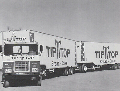 Mack Tip Top Bread Truck with piggy back trailers   8X10 Reprint poster / photo