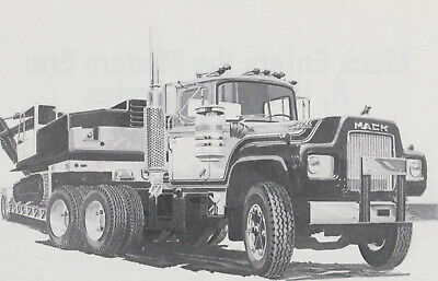 Mack 1965 heavy Hauler with a Lo-Boy trailerTruck   8X10 Reprint poster / photo