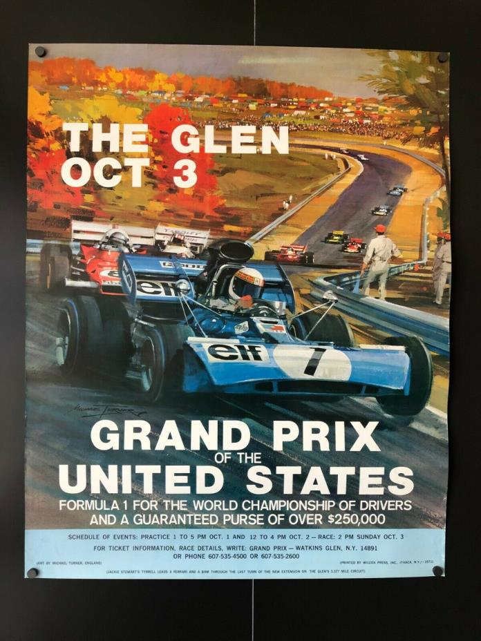 Watkins Glen Grand Prix of the US (Oct 3, 1972) - Original Poster 22 x 28 NM