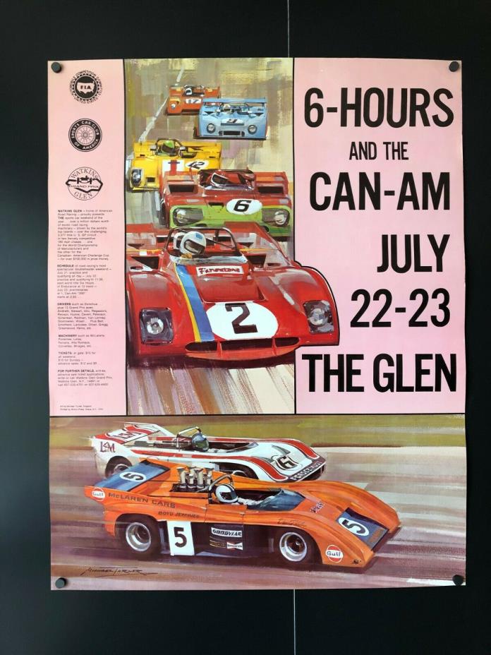 Watkins Glen 6 Hours & the Can-Am (July 22/23, 1972) -Original Poster 22 x 28 NM