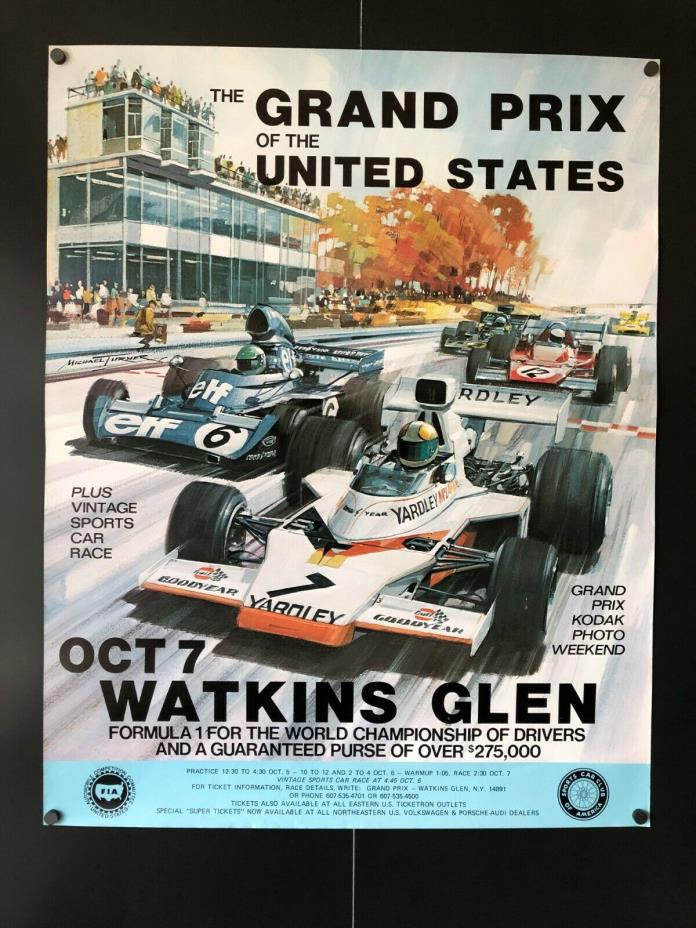 Watkins Glen The Grand Prix of the US (Oct 7, 1972) - Original Poster 22 x 28 NM