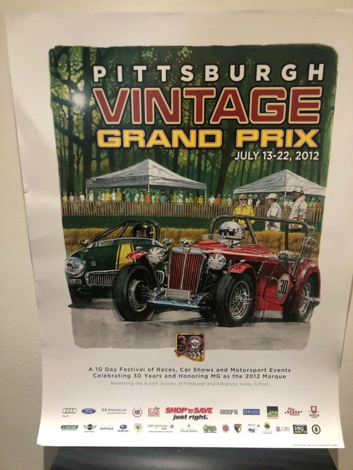 Pittsburg Vintage Grand Prix 2012 Poster Racing Signage '12 PA Steel City Racer