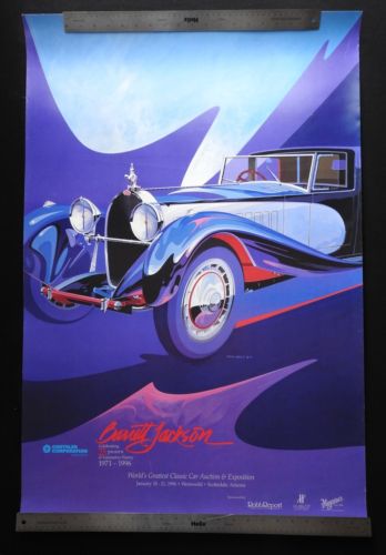 Barrett-Jackson Scottsdale 1996 25th Classic Car Auction Poster BUGATTI TOM HALE