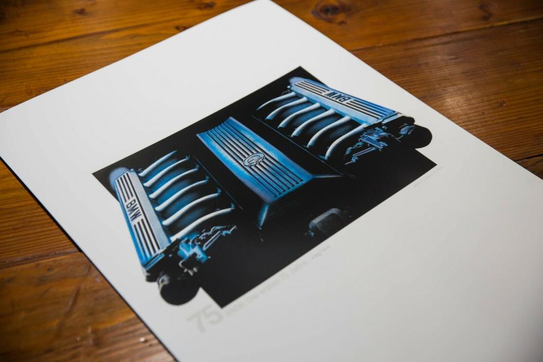 BMW 75 Year (Jahre) Anniversary Poster Series (1 of 10) - V12 Engine, 1986