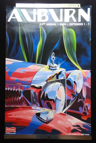 Kruse Auburn 2004 Collector Car Auction Poster MERCEDES Tom HALE Art