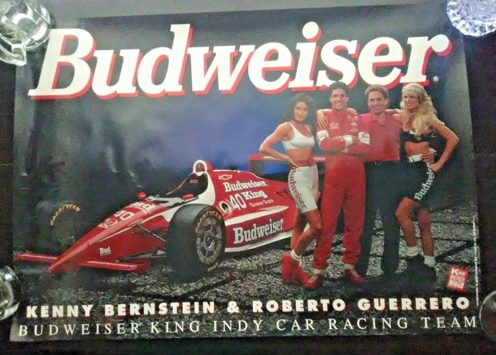 Budweiser Indy car racing Poster Bernstein And Guerrero vintage collectable 1993