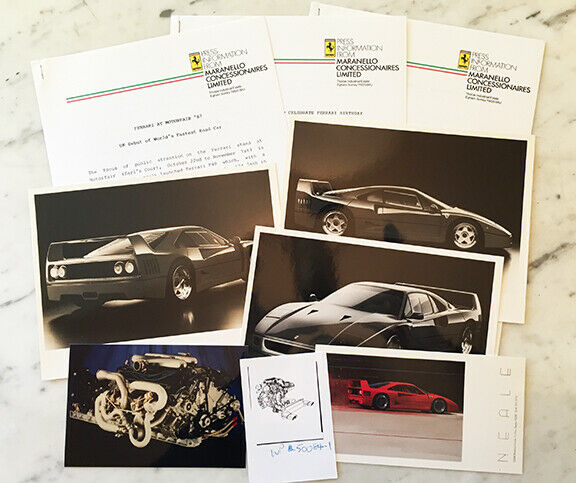 Ferrari F40 English Media Press Photos Releases Bill Neale Postcard
