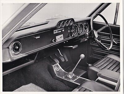 FORD CORTINA GT IMPROVED FOR 1968 DASHBOARD, PERIOD PHOTOGRAPH.