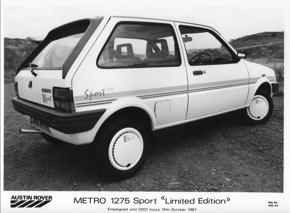 Austin Metro 1275 Sport 'Limited Edition' Press Photograph - 1987