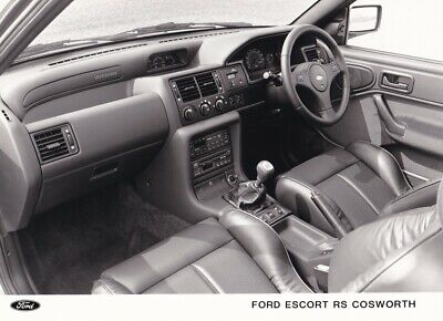 FORD ESCORT RS COSWORTH FRONT COMPARTMENT PERIOD PHOTOGRAPH.
