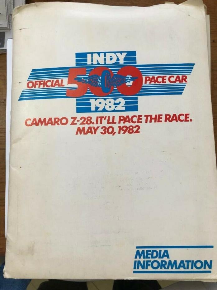 ORIGINAL 1982 Chevrolet Z-28/ Indy 500 Press Kit Media Release PHOTO LINEUP