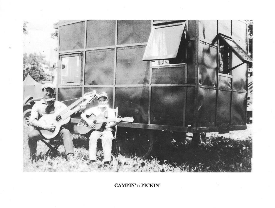 Vintage pic - 1910 -home made HOUSE CAR with LIVE ENTERTAINMENT   8 1/2