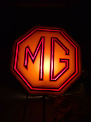 M G Vintage Original Illuminated Dealer Sign