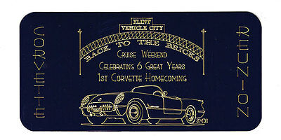 CORVETTE REUNION BACK TO THE BRICKS OFFICIAL DASH PLAQUE 1st Homecoming PURPLE