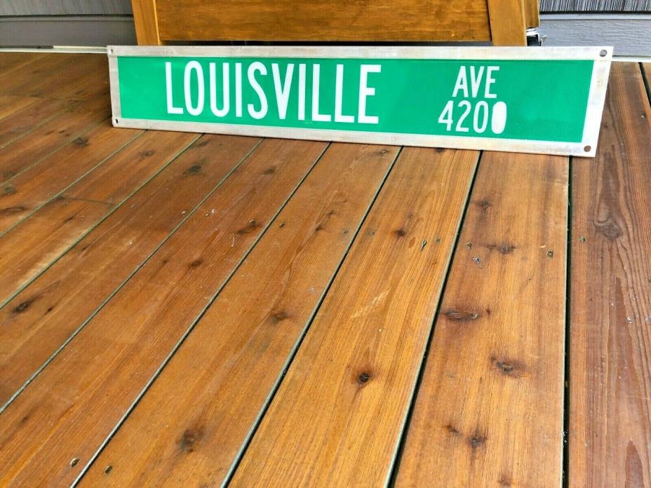 Vintage Louisville Double Sided Retired Street Sign Huge Reflective 420 4200 Ky